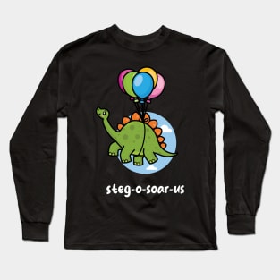 Steg-o-sour-us dinosaur (on dark colors) Long Sleeve T-Shirt